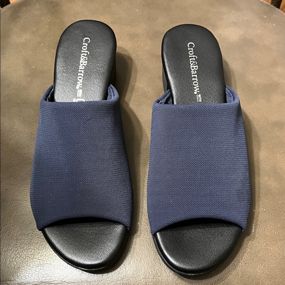 Croft & Barrow Dark Blue Slide Sandals